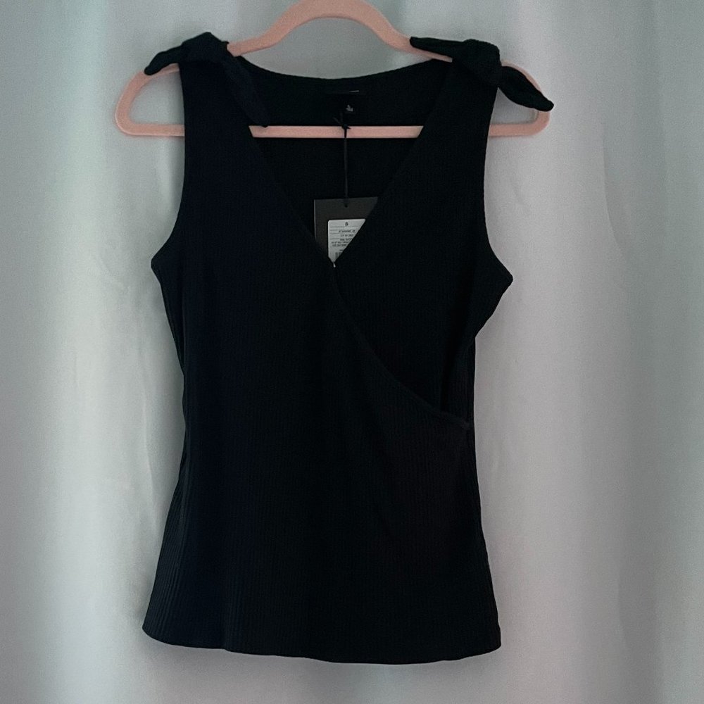 Black Tank Top with Bowties at Shoulders